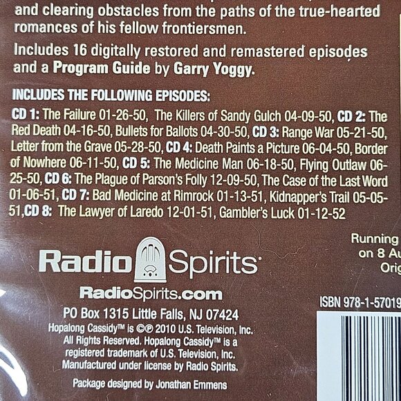 Hopalong Cassidy Bullets On The Range 8 CDs Radio Digitally Remastered Western - Picture 5 of 7
